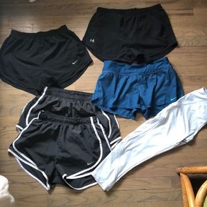 Lot of running shorts-Nike and Under Armour
